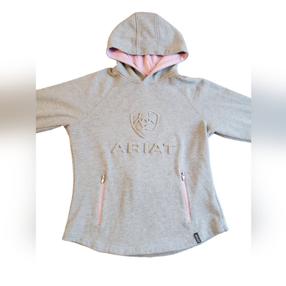 Womens Pink & Gray Ariat 3D Logo Hoodie